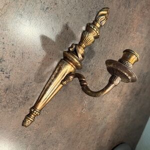 Vintage brass Art Deco candle Sconce